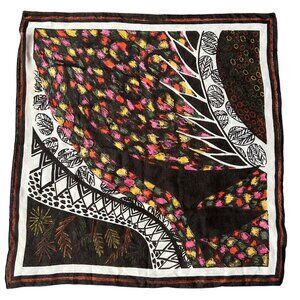 Vintage Abstract Print Scarf Italy 100% Polyester